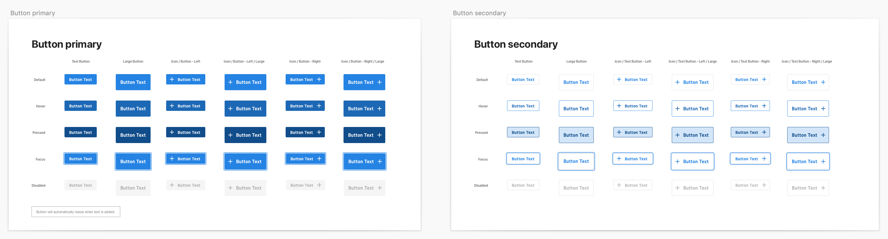 Toast design system button component specifications