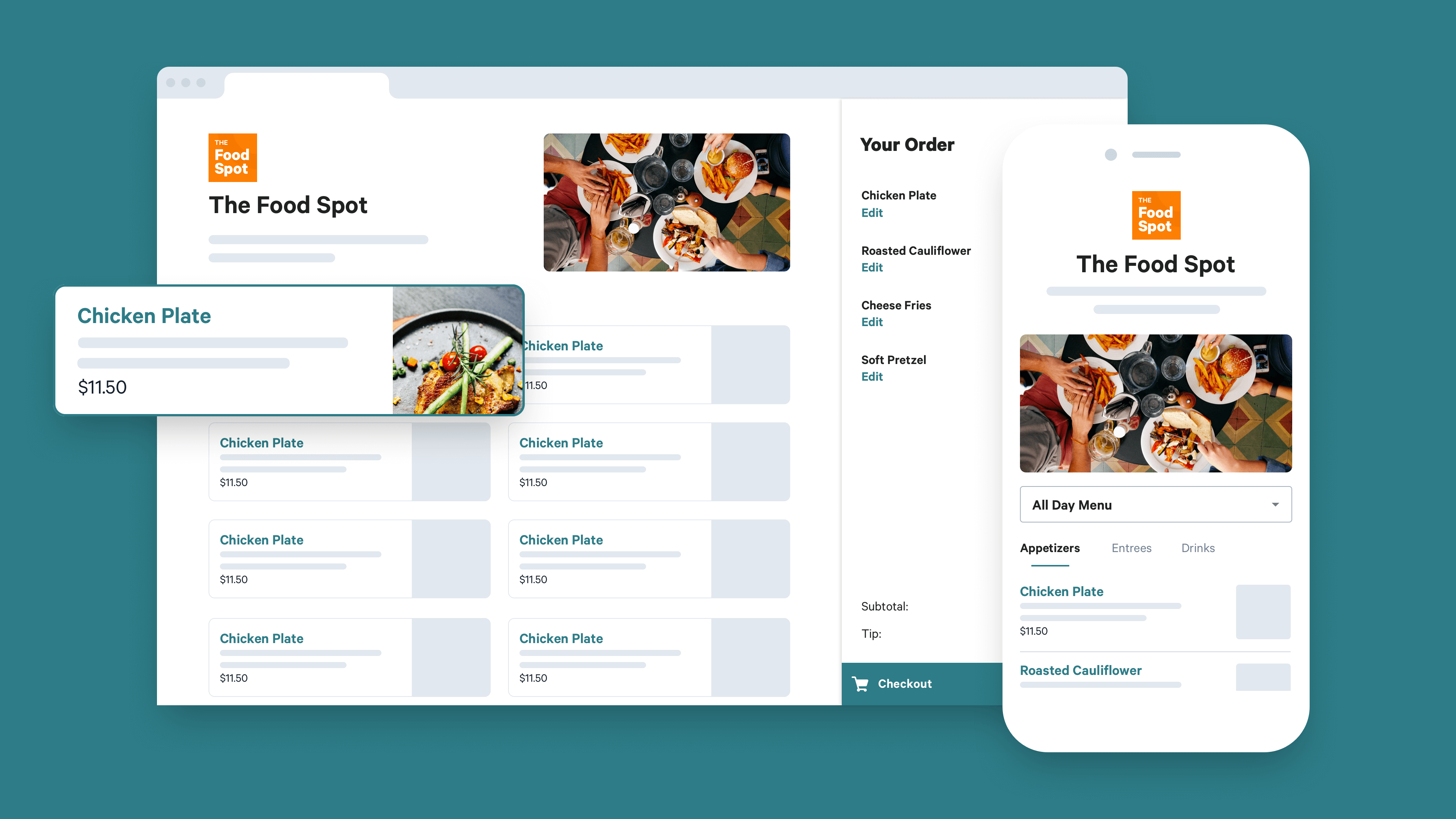 Toast Online Ordering responsive restaurant menu experience